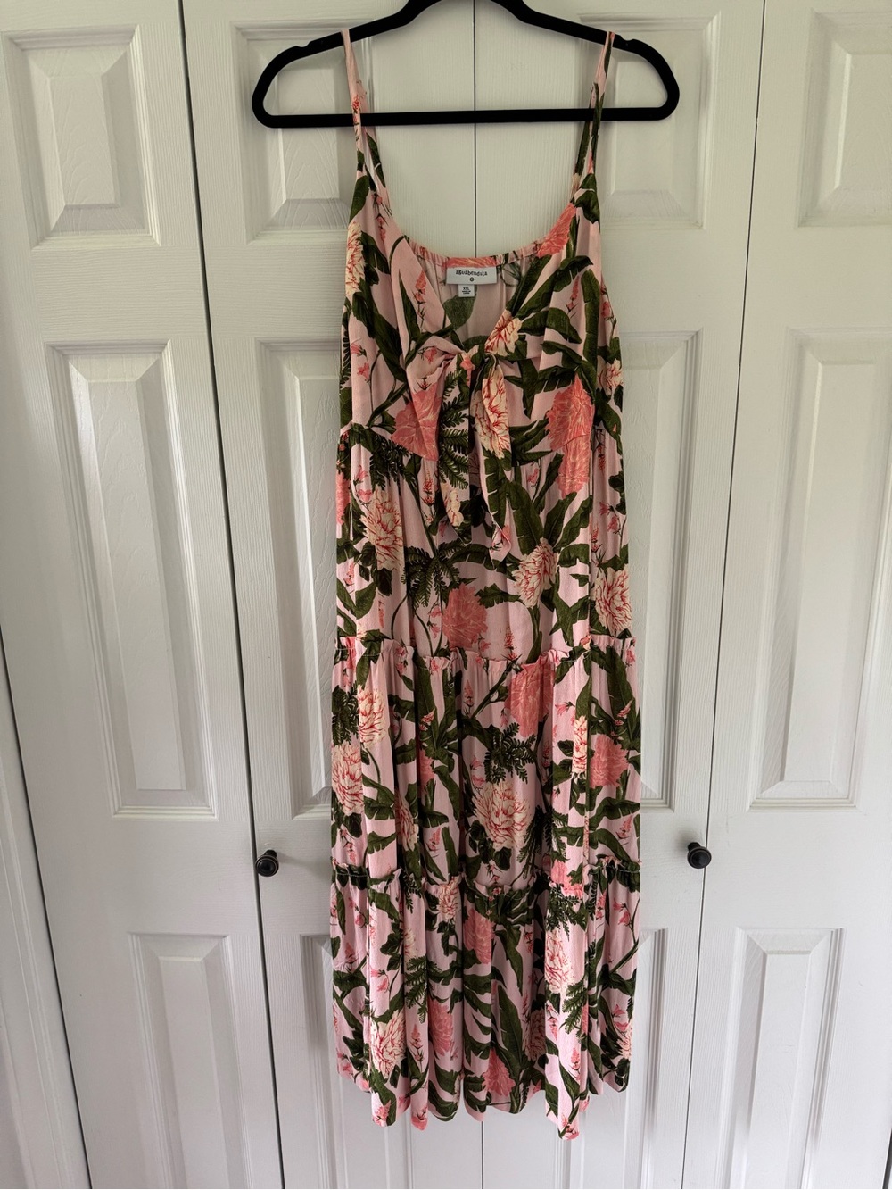 Pink Floral Tiered One-Piece Dress